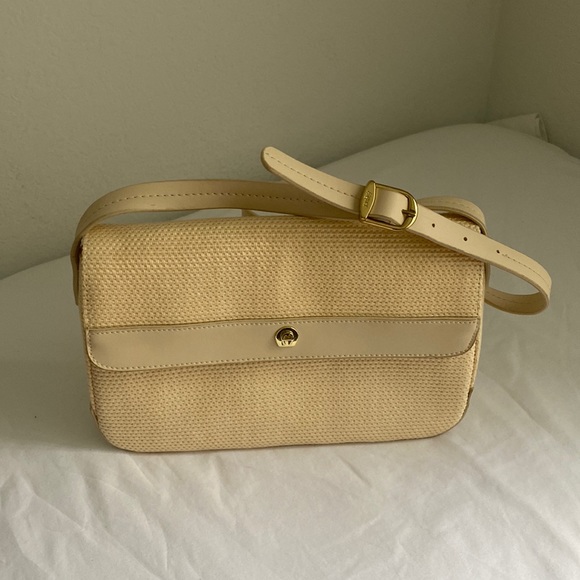 ETIENNE AIGNER Vintage 90s Cream Basket Weave Jute Leather Shoulder Bags NWOT - Picture 7 of 15